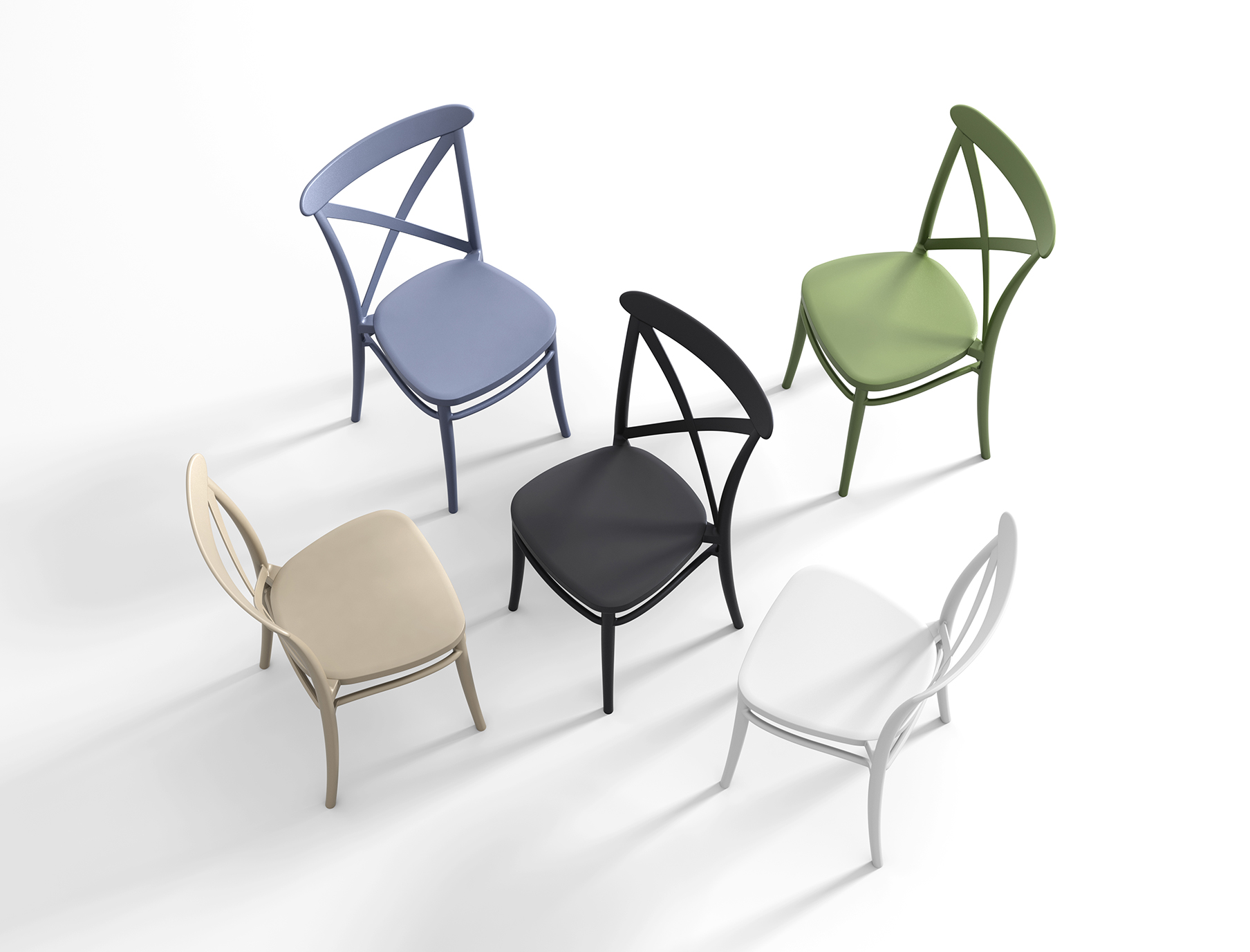ST CROSY Taupe design Műanyag kültéri szék